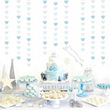 52ft Light Blue & Silver Heart Garland β Baby Boy Shower & Party Decor