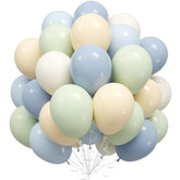 50Pcs Dusty Blue & Green Balloons 12" for First Birthday & Baby Shower Decor