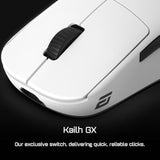 Op1W 4K Wireless Gaming Mouse White β 4000Hz Polling Rate, Gamer Mouse Wireless | Kailh Gx Switches | Pixart Paw3395 Optical Mouse Sensor