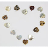 Pack Of 12Mm 2 Holes Heart Shaped Mother Of Pearl Delicate Natural She