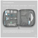 Tech Pack, Made Using 8 Recycled Plastic Bottles, Cable & Camera Accessory Organizer, Toiletry Bag, Water Resistant Materials (Grey)