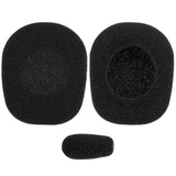 Geekria Comfort Foam Ear Pads Compatible with BlueParrott B350-XT Headphones, Replacement Cushions with Mic Windscreen Cover (Black)