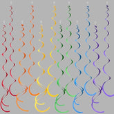 36-Pack Rainbow Swirl Ceiling Decorations – Colorful Felt Spirals for Birthday, Fiesta & More