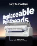 Replaceable Print-Head Bluetooth Thermal Label Printer With Paper Holder, Rw405B, Wireless 4X6 Shipping Label Printer For Small Businesses Compatible With Mac, Windows, Iphone, Android, Chrome