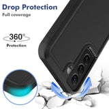 Samsung Galaxy S22 5G Heavy Duty Dual Layer Protective Case with Screen Protector - Military Grade Bumper Tough - Black