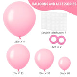 Pink Balloons 129Pcs Light Pink Balloons Different Sizes 18 12 10 5 In