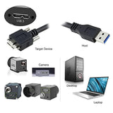 15Ft 5M Usb 3.0 A Type Cable Male To Micro Usb 3.0 B Male With Mount Panel Screws For Camera Disk