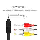 3.5 Mm To Rca Av Camcorder Video Cable,3.5Mm 18 Trrs Male To 3 Rca Male Plug A