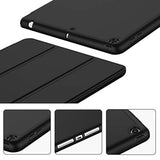 9Th Generation Case 2021/ 8Th Generation Case 2020 10.2 Inch With Pencil Holder, 7Th Gen 2019 Case With Soft Baby Skin Silicone Back, Auto Wake/Sleep Cover (Black)