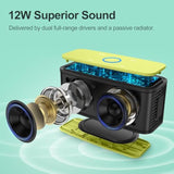 DOSS SoundBox Touch Wireless Bluetooth Speaker with 12W HD Sound and Bass, IPX5 Water-Resistant, 20H Playtime, Handsfree, Portable for Office, Home, Outdoor, Travel-Yellow