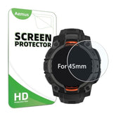 Screen Protector Compatible For Garmin Instinct 3 45Mm (3 Pack) Rugged Smart Watch Tempered Glass Protector Clear Film