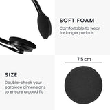 kwmobile Pads for Headset/Overear Headphone Headphone Ear Covers (Set of 4) - Inner Size of 2.9 inches (7.5 cm) - Black