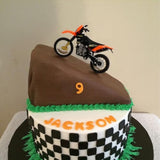 Dirt Bike Cake Topper, 31 Pcs Motorcycle Birthday Party Decorations, Dirtbike Cupcake Toppers For Motocross Race Car Theme Birthday Party Decor Supplies (Orange)