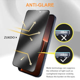 2 Pack For Iphone 16 Pro 6.3" Matte Privacy Screen Protector Anti-Glare Anti-Spy Tempered Glass Film Anti-Fingerprint Easy Installation