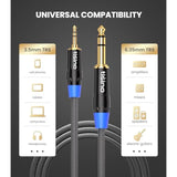 1/8 To 1/4 Stereo Cable, 3.5Mm To 1/4 Adapter Aux Cord Stereo Audio Cable For Guitar, Keyboard Piano, Laptop, Home Theater Devices, Speaker And Amplifiers,Nylon Braid-3Ft