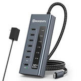 Powered Usb C Hub, 10Gbps Usb-C Hub 4 Ports Support Data & Smart Charging(Not