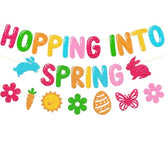 Hopping Into Spring Banner School Classroom Spring Party Decorations For Student Children Teacher Celebrating Happy Spring Party Supplies
