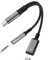 USB C to 3.5mm Headphone Jack Adapter(2 in 1) Charging Port for iPhone 16 15 Pro Max Compatible for Samsung S24 S23 Type C AUX DAC Stereo Audio Cable