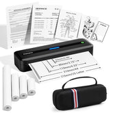 Portable Printers Wireless For Travel, M832 Inkless Bluetooth Thermal Printer Support 8.5'' X 11'' Us Letter & A4 Size, Compatible With Iphone Android Laptop For Mobile Office Home, With Case