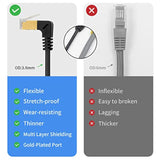 Cat8 Ethernet Extension Cable, Extreme Thin Up Angled Rj45 Male To Female Netw