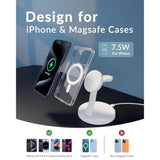 3 In 1 Wireless Charger For Magsafe, Wireless Charging Station, Compatible With Iphone 15/14/13/12, Apple Watch, Airpods Pro/3/2 (Cable And Adapter Included) White