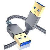 Usb A To Usb A Cable 10 Ft, Usb 3.0 Male To Male Cable,Braided Nylon High-Spee