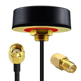 Wifi Puck Antenna Dual Band 2.4G 5.8 Ghz, 5Dbi Omni-Directional Mini Screw Mount Rp-Sma Male Antenna 5Ft Cable W/Sma Male To Rpsma Female Adapter For Wifi Router Hotspot Wireless Network Card