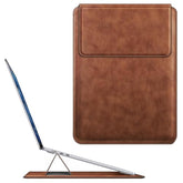 Fintie Sleeve Case for MacBook Air 15.3 M4 M3 M2 A3241 A3114 A2941, MacBook Pro 16 A3403 A3186 A2991 A2485 A2780 A2141, Pro 15 A1707 A1990 - PU Leather Slim Bag Cover with Stand Feature (Brown)