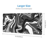 Black Gray White Marble Extended Gaming Mouse Pad Xl Large Mouse Mat Long Computer Mousepad Desk Pad Non-Slip Rubber Stitched Edge 31.5 X 11.8 Inch For Home Office