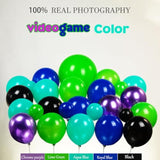 127Pcs Gamer Balloon Arch Kit β Purple Teal Green Black for Game Party & Birthday Decor