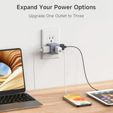 Cable Matters [UL Listed 3-Pack 3 Outlet Wall Adapter (Grounded Cube Tap, Outlet Splitter, 3 Way Plug Adapter, 3-Prong Power Splitter), Gray