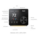 Smart Thermostat, Programable Wi-Fi Thermostat, 5Ghz & 2.4Ghz, Compatible With Alexa And Google, App Control, 3.5 Inch Color Touch Screen, Easy Installation, 7 Day Scheduling, Night Light