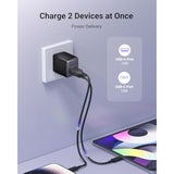 Usb C Fast Charging Charger, 30W Dual-Port Gan Nano Charger With Foldable Plug For Iphone 16/15 Series, Ipad, Galaxy S24 Ultra And More Series, (Black, 1 Pack)