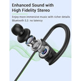 Bluetooth Headphones, 5.3 Wireless Sports Earbuds Ipx7 Waterproof With Mic, Stereo Sweatproof Inear Earphones, Noise Cancelling Headsets For Gym Running Workout, 16 Hours Playtime Greenblack