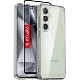 For Samsung Galaxy S24-Fe Case: Military-Grade Shockproof Phone Cover With Tempered Glass Screen Protector, Anti-Scratch & Reinforced Bumpers - Crystal Clear