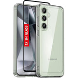 For Samsung Galaxy S24-Fe Case: Military-Grade Shockproof Phone Cover With Tempered Glass Screen Protector, Anti-Scratch & Reinforced Bumpers - Crystal Clear