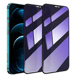 2-Pack Compatible With Iphone 12 Pro Max 6.7" Anti Blue Light Privacy Screen Protector, 9H Super Hardness Scratch Resistant, Shatter Proof Tempered Glass Film, Rounded Edge Full Coverage