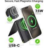 Mophie snap+ Juice Pack mini with Stand (2023) - 5000mAh Magnetic Portable Charger, MagSafe & Wireless Charging Compatible, USB-C to USB-C Cable Included