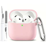 Airpods 4th Generation Case for Women and Girls, Soft Silicone Protective Cover with Keychain and Cleaner Pen, Compatible with Apple Airpods 4th Gen