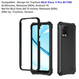 For Blu View 5 Pro Phone Case, Tracfone Blu View 5 Case With Screen Protector, Dual Layer Protection, Shockproof Corner Tpu Bumper, Heavy Duty Protective Phone Cover For View 5 Pro - Black