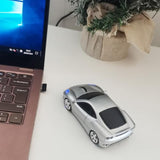 Wireless Car Mouse, Sport Car Shaped Mouse Mice For Computer, Laptop, Pc, Mac With Led Light (Silver)