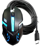 Long Usb C Mouse 40Ft, High Performance Wired Mouse - Usb Mouse For Windows Pc Desktop, Laptop, Notebook, Mac, Computerand Chromebook, For Righty Or Lefty Use