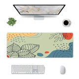 Abstract Plant Leaves Mouse Pad, Waterproof Extended Large Gaming Mousepad Desktop, Big Long Non-Slip Mouse Mat For Laptop, Keyboard, Computer For Decor Office, 31.5 * 11.8 In