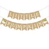 Little Pumpkin Burlap Banner Baby Shower Garland White Pumpkin Decoration Rustic Bunting Sign