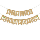 Little Pumpkin Burlap Banner Baby Shower Garland White Pumpkin Decoration Rustic Bunting Sign