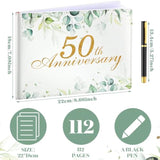 Wedding Anniversary Guest Book Decorations Wedding Guest Book Sign Alternative 50Th Commemoration Day Party Favors With Pen, 112 Pages(50Th Anniversary)