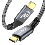 Long Usb C To Usb C Cable 240W Fast Charging, 20Gbps High Speed Data Transfer Cable 4K@144Hz/60Hz 8K@30Hz Video Type C Monitor Compatible With Thunderbolt 3/4,Macbook Pro,Samsung S23