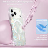 Case Compatible Iphone 17 Pro Magsafe Iridescent Glitter Sparkly, Opal Pearly Bling Translucent Bumper Case + 1 Screen 1 Camera Cover For Women Girl Iphone 17 Pro 6.3" 2025(Colorful Cloud)