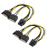 Sata Power Cable 2Pack 8 Pin To 15 Pin Sata Power Connector Supply Adapter Cab