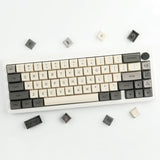 Pbt Keycaps - Xda Profile, 124 Key Retro Grey Set, Dye-Sublimated For Cherry Gateron Mx Switches 100%, 75%, 65%, 60% Mechanical Keyboards